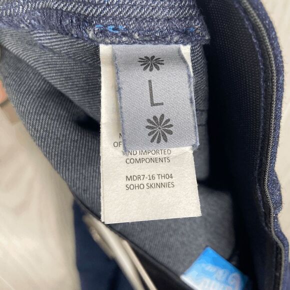 Mumu Blue Soho Skinnies Distressed Skinny Jeggings Blue Womens Size Large NWT - Picture 8 of 11